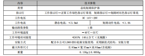 江蘇利達LD3600ET 總線短路保護器接線安裝技術