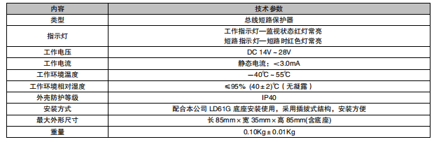 江蘇利達LD3600G總線短路保護器接線安裝技術